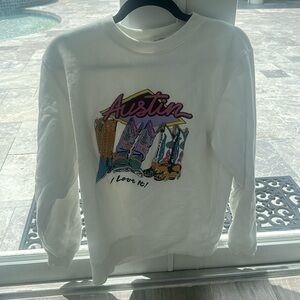 John galt brandy Melville Austin I love it white crewneck one size